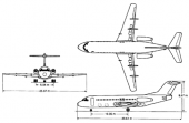 NÃ¡kres Fokkeru F.28-4000 s rozmÄry. PodrobnÃ½ vÃ½kres lze nalÃ©zt v L+K 15-16/2002.